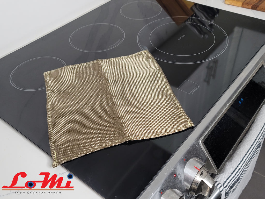 Lazy K Induction Cooktop Mat - Silicone Fiberglass Scratch Protector - for Magnetic Stove - Non Slip Pads to Prevent Pots from Sliding During